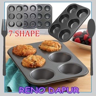 Muffin Tray Cupcake Baking Tray 6 Slot Cupcake Mould Non-Stick Cup cake Tray Cookie Mold Carbon Stee
