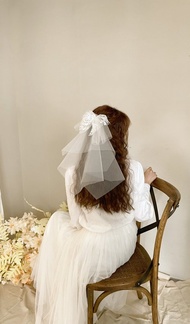 Miller 飾品頭紗品牌-蝴蝶結蕾絲頭紗/髮飾