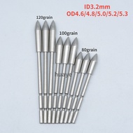 6pcs Arrow Head Tips Broadhead ID3.2mm 120/100/80 Grain Stainless Steel Insert Arrow Point Arrow Hea