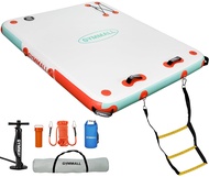 GYMMALL Inflatable Floating Dock Platform, 6ft 8ft 10ft Air Dock Platform Floating Island Raft with 