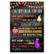 Minitowz Cafeteria Rules Poster, Lunchroom Teacher Sign, School Wall Art, Eat Your Veggie 251