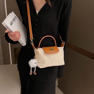 Female Bag Longxiang Bag MINI Hand-Carrying Diagonal Dumpling Bag MINI Mobile Phone Bag Lightweight Dumpling Bag Influencer Professional Business Style