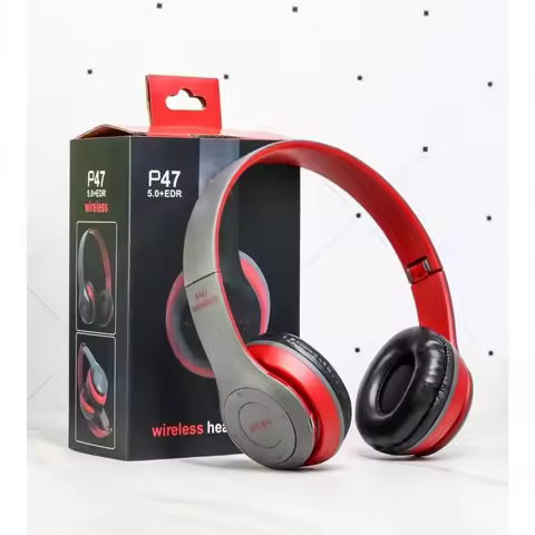 P47 Foldable Bluetooth Headphones Card Insert & Wired, Wireless Gaming Headphones with Excellent Sou