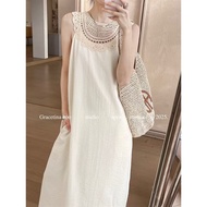 Hoo A930 2m embroidered collar maxi dress