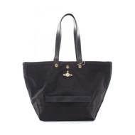 【二手】Vivienne Westwood ) 實用小號購物手袋 4205007NUW01CJN401 黑色/金色帆布皮革手提包（女士款）