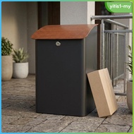 [YitiseaMY] Anti Unauthorized Access Package Box Outdoor Parcel Mailbox Wood Grain Top