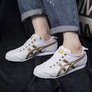 New Onitsuka Tiger Shoes for Men Mexico 66 Slip-On Canvas Women Sports Sneakers Unisex Running Jogging Shoe White Gold