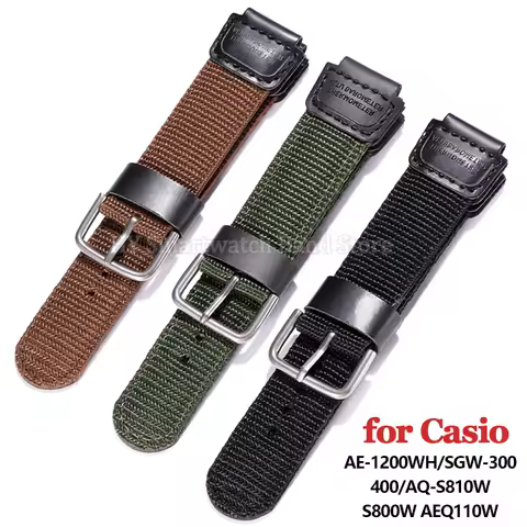 18mm Nylon Watch Strap for Casio Wrist Band for AE1300/1200 AQ-S800W SGW-300H/500H W-S200H W-800H F1