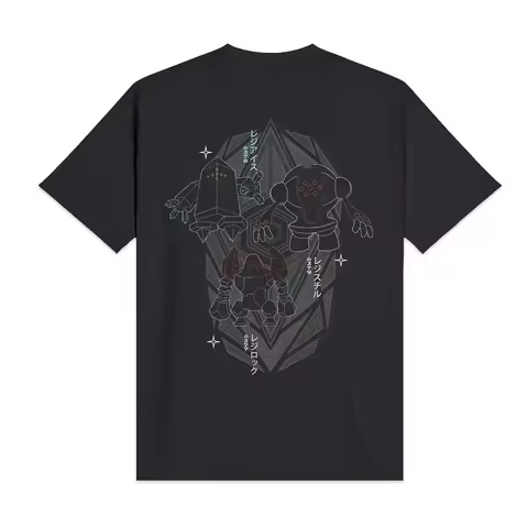 Pokemon Regi Trio T-Shirt Men Women Regirock Regice Registeel Geometric Line Art Print Oversized Cot