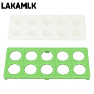 LAKAMLK Ravioli Maker Press, Aluminum Alloy ABS Green Silver Ravioli Mold, Durable Practical 10 Hole