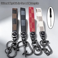 Citroen Car Keychain Metal Leather Keychain Universal Keychain for Cars and Motorcycles Accessories，