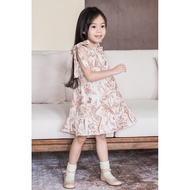 Dear Lyla Kids Ella Ruched Tie Strap Dress (Brick Red Enchanted Reverie) Girl Dress Kids Dress Budak