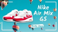Nike Air Max 1 GS 灰白紅 女款休閒鞋  DZ3307-003