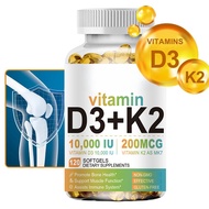 Vitamin D3 K2 10000 iu & 200 mcg, Vitamin D+ MK7 Vitamin K2 Promotes calcium absorption
