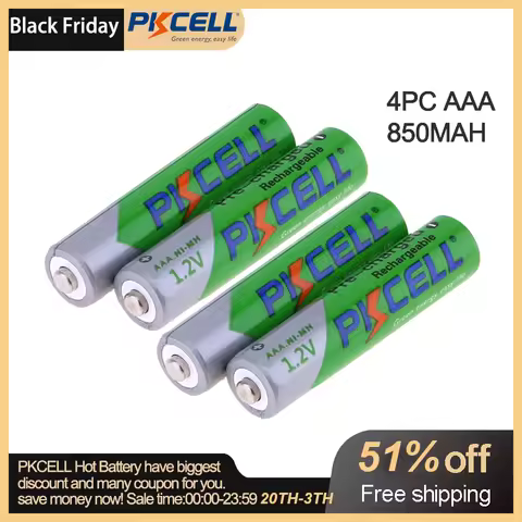 2/4/8/12/28/50Pcs PKCELL AAA Battery 3A 1.2V Ni-MH AAA Rechargeable Battery Batteries low self disch