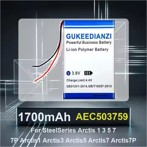 AEC503759 1700mAh Gaming Headset Battery For SteelSeries Arctis 1 3 5 7 7P Arctis1 Arctis3 Arctis5 A