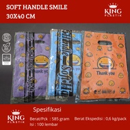 30x40 Soft Handle Oval Smile Plastic Bag 30 x 40 Contents 100 sheets