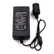 Ac DC 110V 220v To 12v 5A 10A Power Adapter For Cars Add Cigarette Lighter Slots (Black) 120W Cable