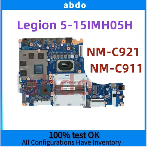 NM-C921/NM-C911.For Lenovo Legion 5-15IMH05/5-15IMH05H Laptop Mainboard. CPU i5 i7 10th Gen.GPU RTX2
