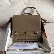 Hermes愛馬仕 roulis豬鼻子mini 19 大象灰金扣 Z刻 全套 成色新