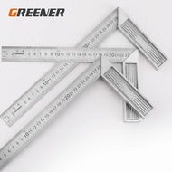 GREENER 90 Degree Angle Ruler Stainless Steel L Shape Ruler Double Sided Ruler Measuring Tool Metal 