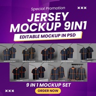 TRENDING MOCKUP 9 in 1 Jersey mockup in PSD files | Tshirt Mockup | 3D sublimation Mockup