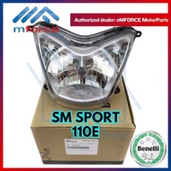 BENELLI SM SPORT 110E 110/E HEAD LAMP WITH BULB & SOCKET LAMPU DEPAN HEAD LIGHT 80000J890000 BENELLI