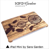 【Sara Garden】客製化 手機殼 蘋果 ipad mini4 復古 胡桃木 捕夢網 羽毛 保護殼 保護套 硬殼