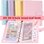 Macaron PU Storage Box 6 "O" Ring Binder Binder Leather Case Notebook Line Notes Corporate Stationer