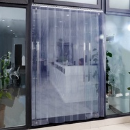 Office Glass Door Commercial Punch-Free Reinforced Anti-Adhesive Stripe Air Conditioning Partition Curtain Anti-Mosquito PVC Door Curtain