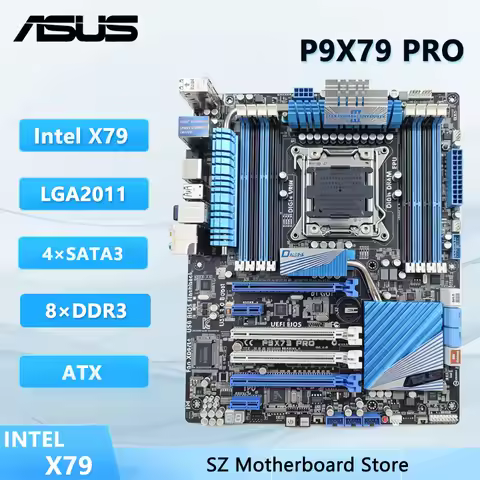 ASUS X79 Motherboard P9X79 PRO Servers Motherboard Intel X79 LGA 2011 64GB support Core i7-3930K E5-