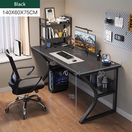 Modern Home Office Table Study Table Black 140x60cm Wood Table Workstation Living Room Computer Desk
