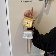 ROSEGOODS Shoulder Bag, Mini PU Crossbody Bags, Korean Fashion Simplicity Versatile Chain Handbag Li