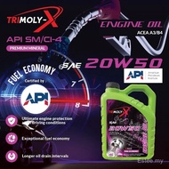 TRIMOLY-X TRIMOLYX 20W50 MINERAL ENGINE OIL API SM/CI-4 4L Car Minyak Hitam Minyak Enjin Kereta TRIM