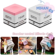 MIHAN Snooker Neutral Pool Chalk, Fine Powder Pink/Grey TP7500 Billiard Chalk,  Square Non-slip Bill