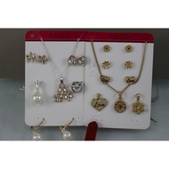 Jewelry Niche Design Diamond Jewelry Pearl Six-Piece Set Necklace Earrings Gold-Plated Good 6-Piece 