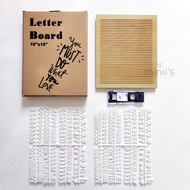 Miniis INS Felt Letter Board Message Sign - 25x25 30x40 Oak Wood Black Changeable Word Letterboard W