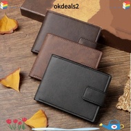 Men's Short Wallet - PU Leather with Multiple Card Slots & Coin Pouch