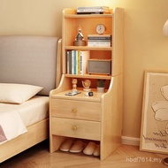 Pure Imported Rubber Wood Style Bedroom Bedside Table Explosion Solid Wood Small Log Color New Style