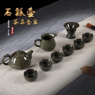 淘青瓷仿古鐵胎玻璃釉大號茶壺陶瓷功夫茶具茶道柴窯燒茶壺