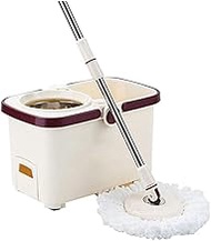 Spin Mop, Stainless Steel Adjustable Handle with 2 Microfiber Mop Heads with Detergent Dispenser for Floor Cleaning Commemoration Day Better life