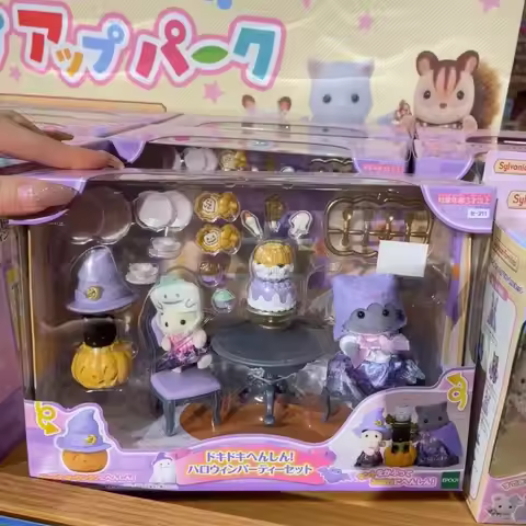 Original Sylvanian Families Keychain Clothes Sorpresa Furniture Chihuahua Figures Houes Halloween Pe