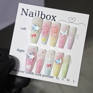 Nailbox - pastel rainbow ombre matte top nails with cute aurora charms
