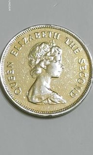 罕見1979年英女皇頭像硬幣  錯體色金色 1元