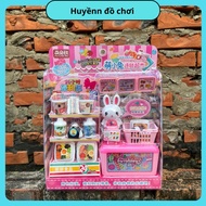 Pink mini supermarket toy for girls, with cash register, cart and attractive simulation food: Code 1