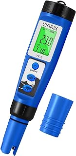 YINMIK pH Salt Meter 5 in 1 pH TDS EC Salinity Tester for Pool Spa Aquarium Hydroponic Saltwater Digital pH and PPM Tester for Household Drinking Water Hot Tub Home Brewing Fish Tank, YK-5