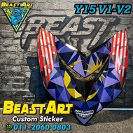 Horn Cover Airbrush Sticker / Sticker Dada / Sticker Horn Cover / Bendera Malaysia / Merdeka Y15ZR /