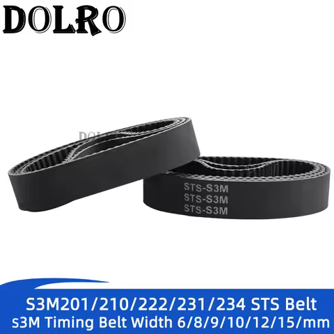 5/10pcs Rubber Timing Belt S3M201/210/222/231/234mm perimeter Pitch 3mm Width 6/8/9/10/15/20mm Close