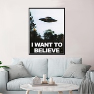 saya ingin percaya_ The X Files UFO TV Series Canvas Painting Posters, Nordic Canvas Pictures Wall A