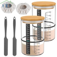 900ml Sourdough Starter Container Sourdough Starter Jar Kit Wide Mouth Glass Sourdough Fermentation 